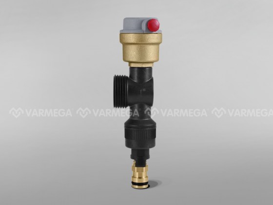 Промежуточный фитинг с автоматическим воздухоотводчиком и сливным краном 1" ade04514523ae45a1cbf0dd2b33ccc18